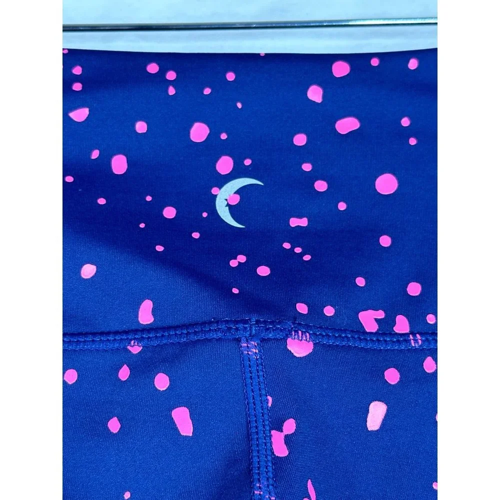 Zyia Active Leggings Navy with Pink Splatter sz 4_9